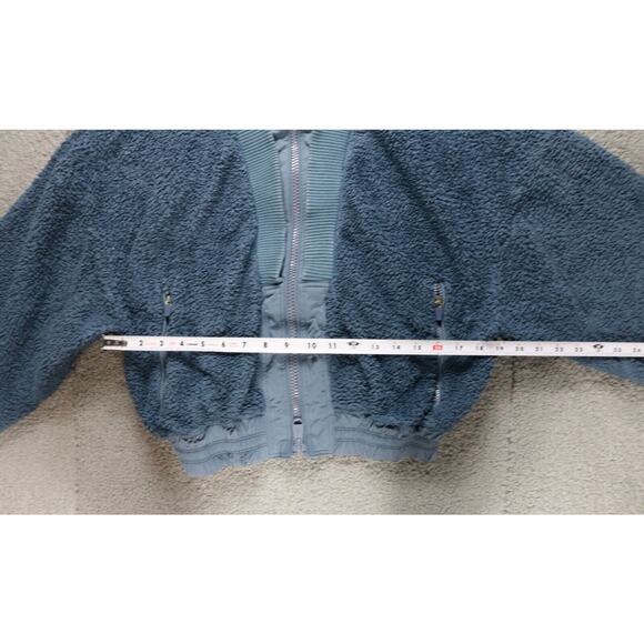 Free People Movement Jacket Womens Medium Blue Gear Up Sherpa Bomber Coat - Picture 6 of 8